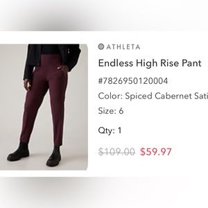 NWT Endless High Rise Pants
